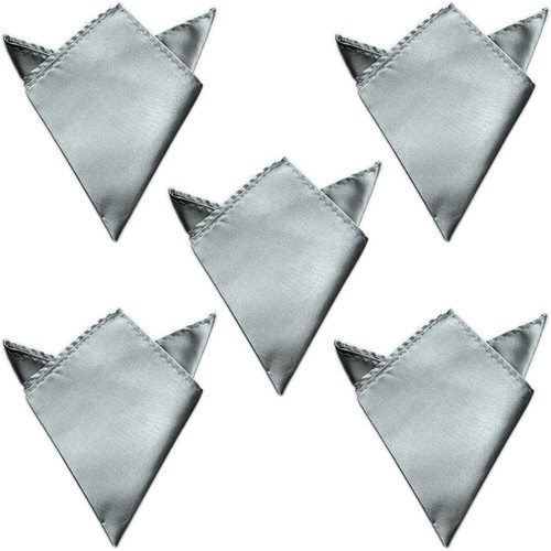 5 PCS Men's Pocket Square Hanky Wedding Party Accessories Satin Handkerchief - Picture 18 of 23