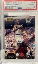 1992-93 Topps Stadium Club Shaquille O'Neal Members Only #247 RC PSA 10 GEM MINT