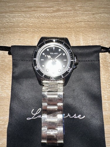 Herren Billiguhr Yolako Uhr Silberarmband schwarz Zifferblatt Günstige Erste Uhr - Bild 16 von 20