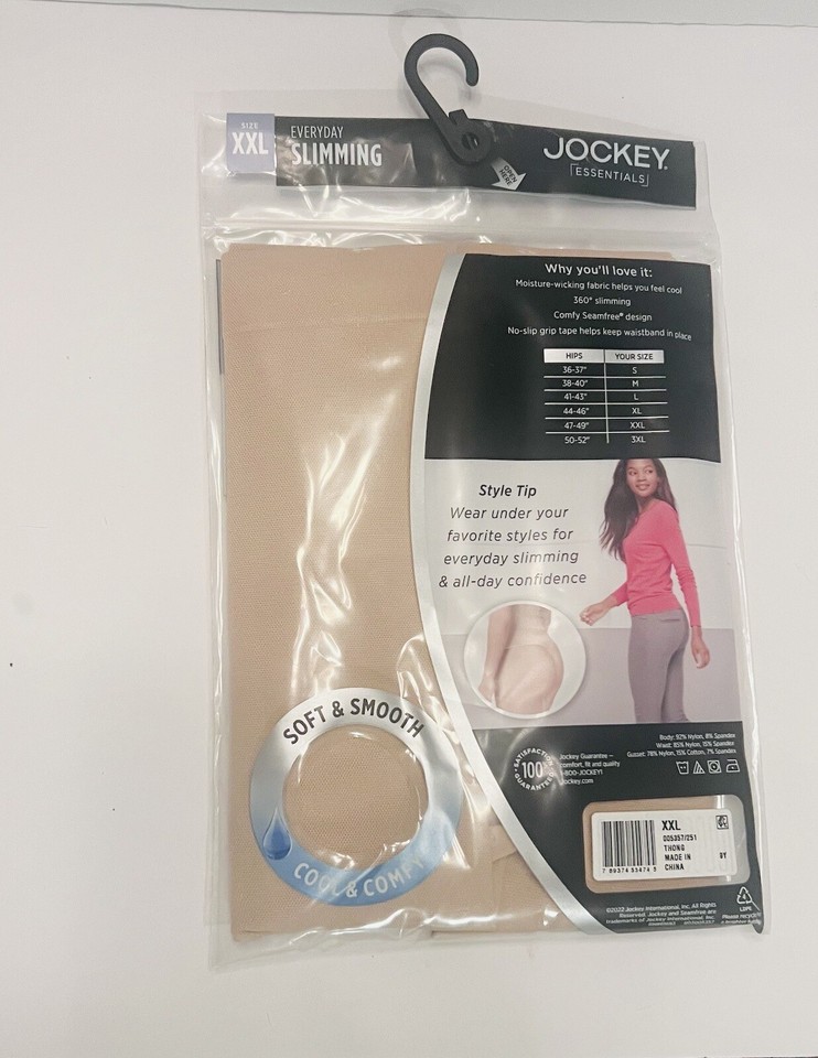Jockey Collection Women's Size XXL Everyday Slimming 1 Pack Nude Thong