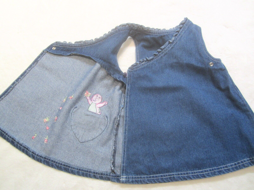 Vintage selten Barney Pullover Jeans Kleid bestickt 2T Lyons EUC - Bild 9 von 12