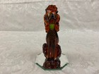 Vintage Brown Glass Poodle Dog Figurine Metallic Inner Core Paperweight 8" Tall — photo 3
