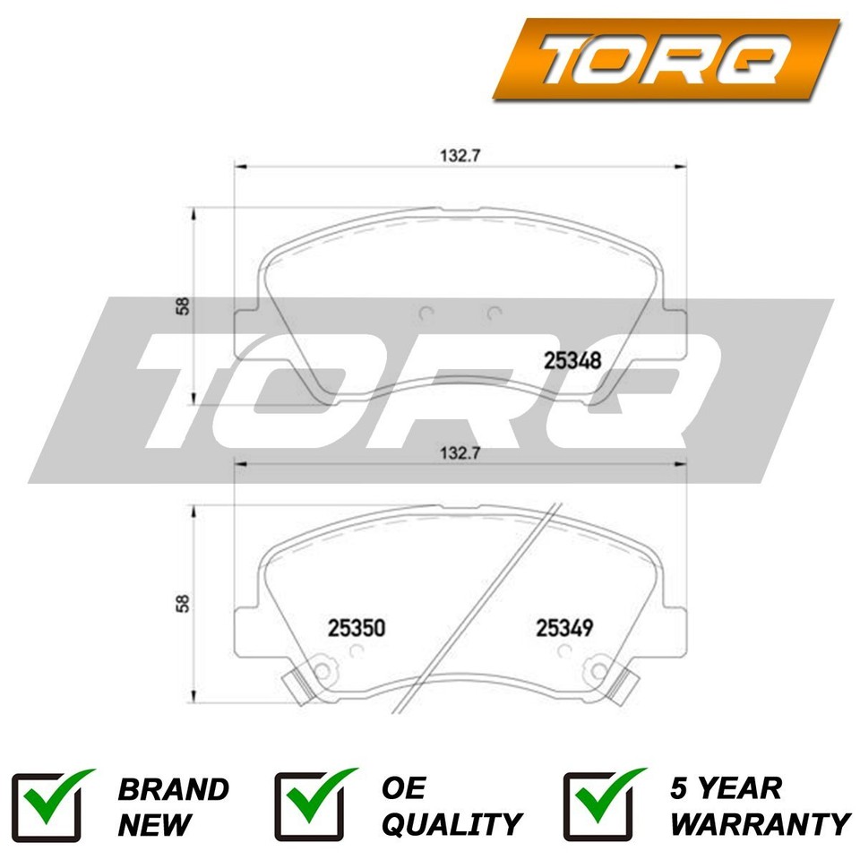 Brake Pads Set Front Torq Fits Kia Rio 2011 Hyundai i20 2014 + Other