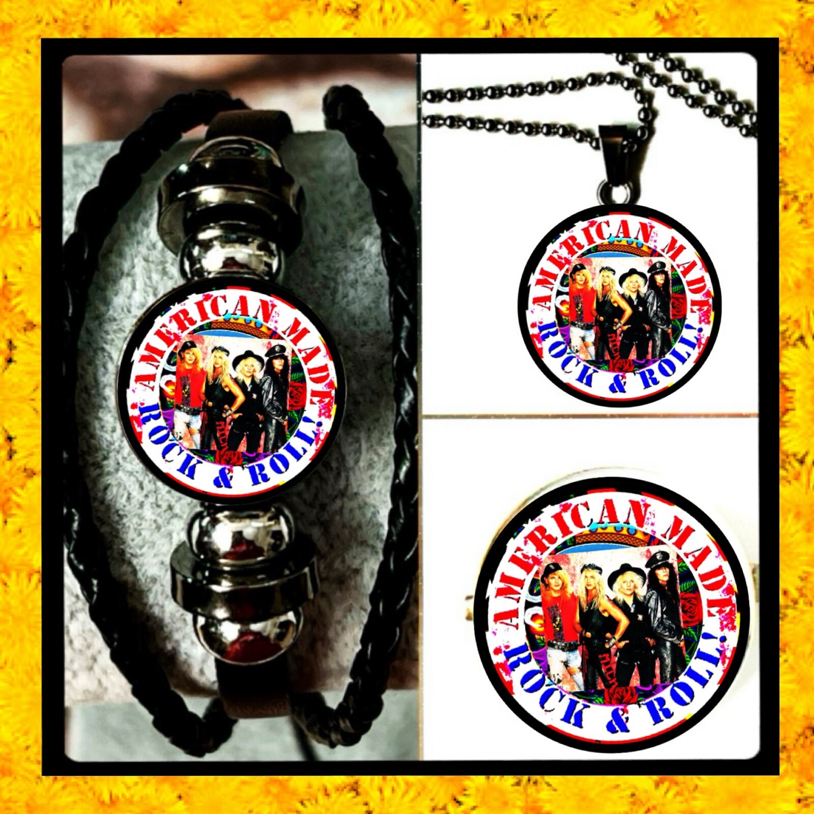 POISON American Made Set of 3 Rose Bracelet Necklace Pin 🐝🌹🇺🇸