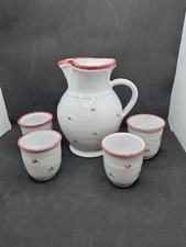 Vintage Stein Keramik Pottery Pitcher & 4 Cups Set Handmade West Germany Rare