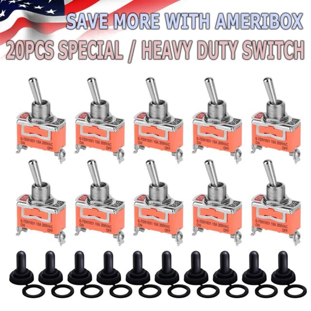 10x Waterproof Heavy Duty Toggle Switch ON/OFF 2 Terminal Car Boat SPST 15A 250V 10x Waterproof Heavy Duty Toggle Switch ON/OFF 2 Terminal Car Boat SPST 15A 250V