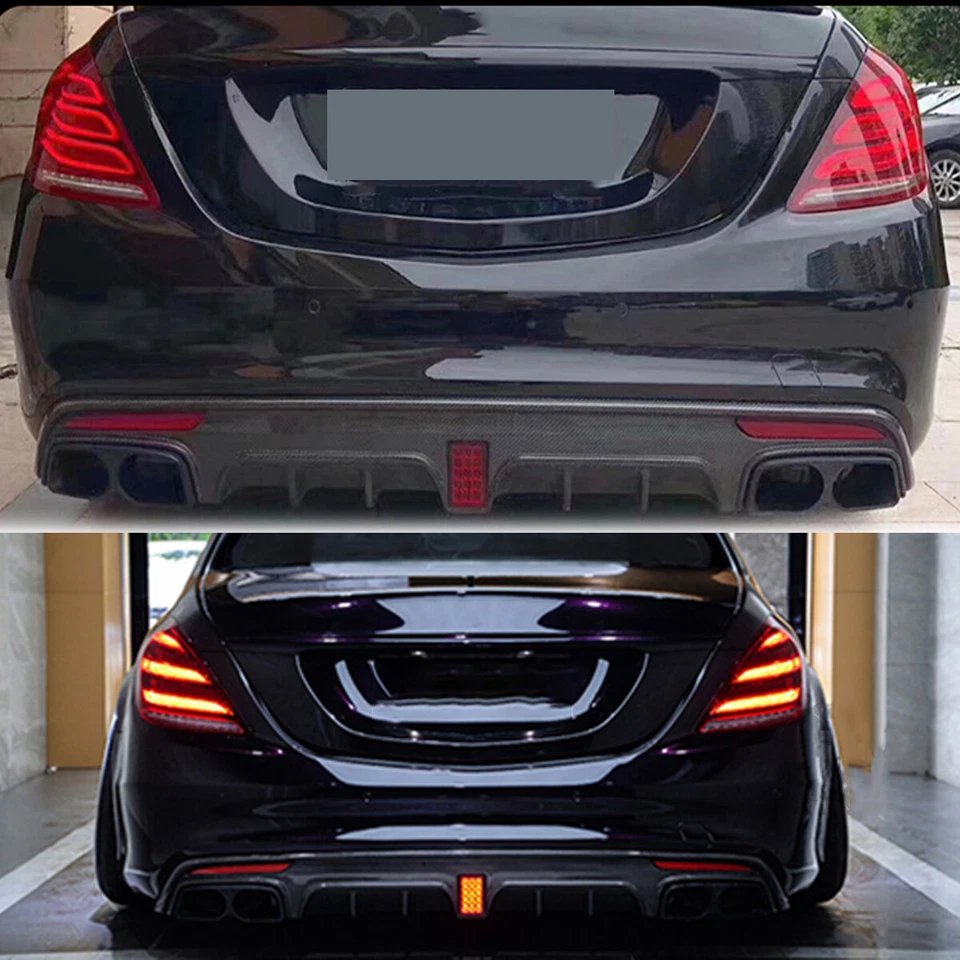 F1 Style Rear Diffuser+Two Tailpipes For Benz W222 S500 S550 S63 S65 2013-2017 - Изображение 4 из 4