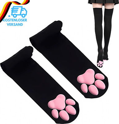 Cat Paw Oberschenkelhohe Socken Golves, Niedliche Weiche 3D-Zehenbohnen, Socken,