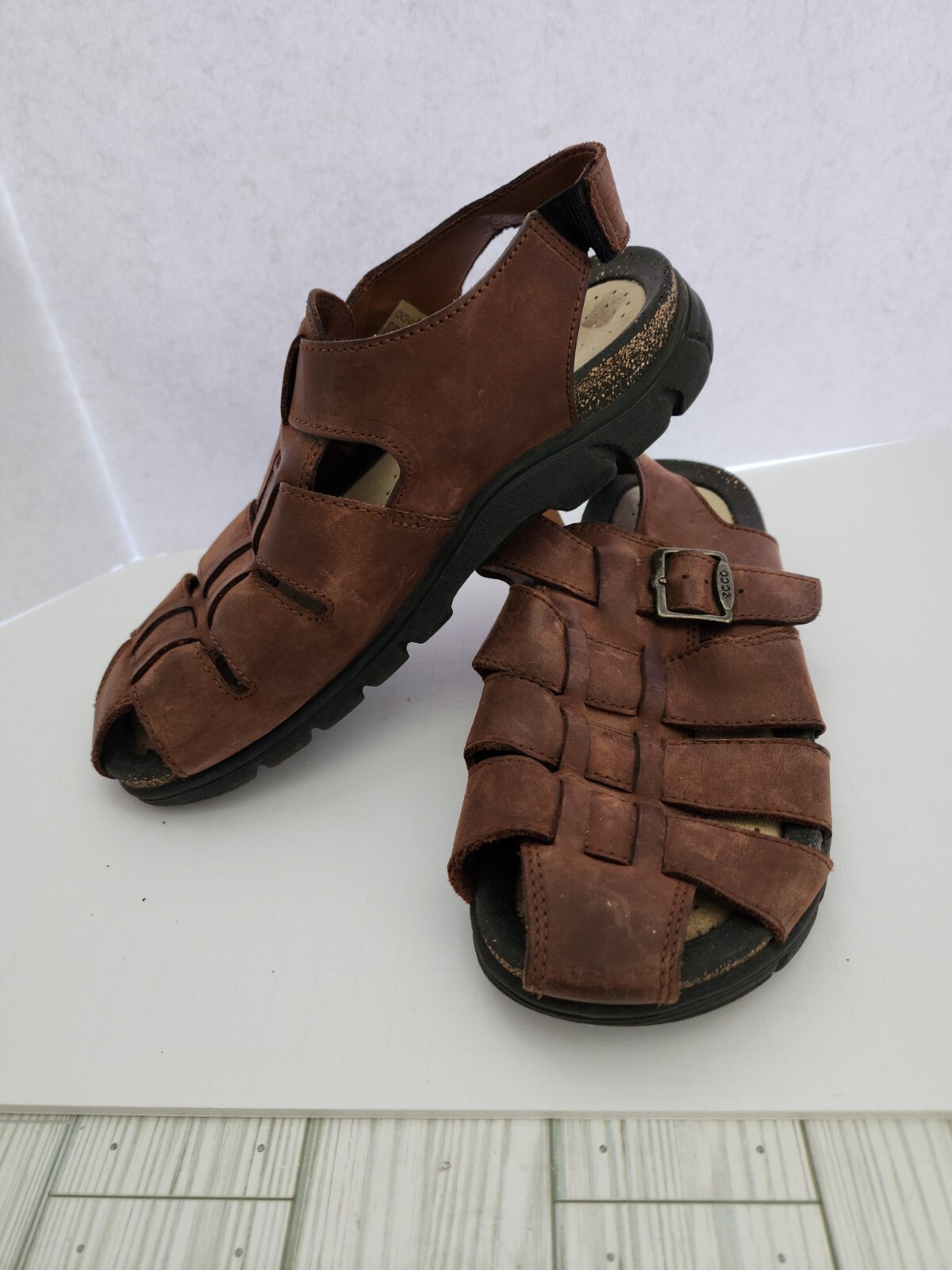 Mens Ecco Sandals Made In Portugal Closed Toes size 43 size 12 in US
