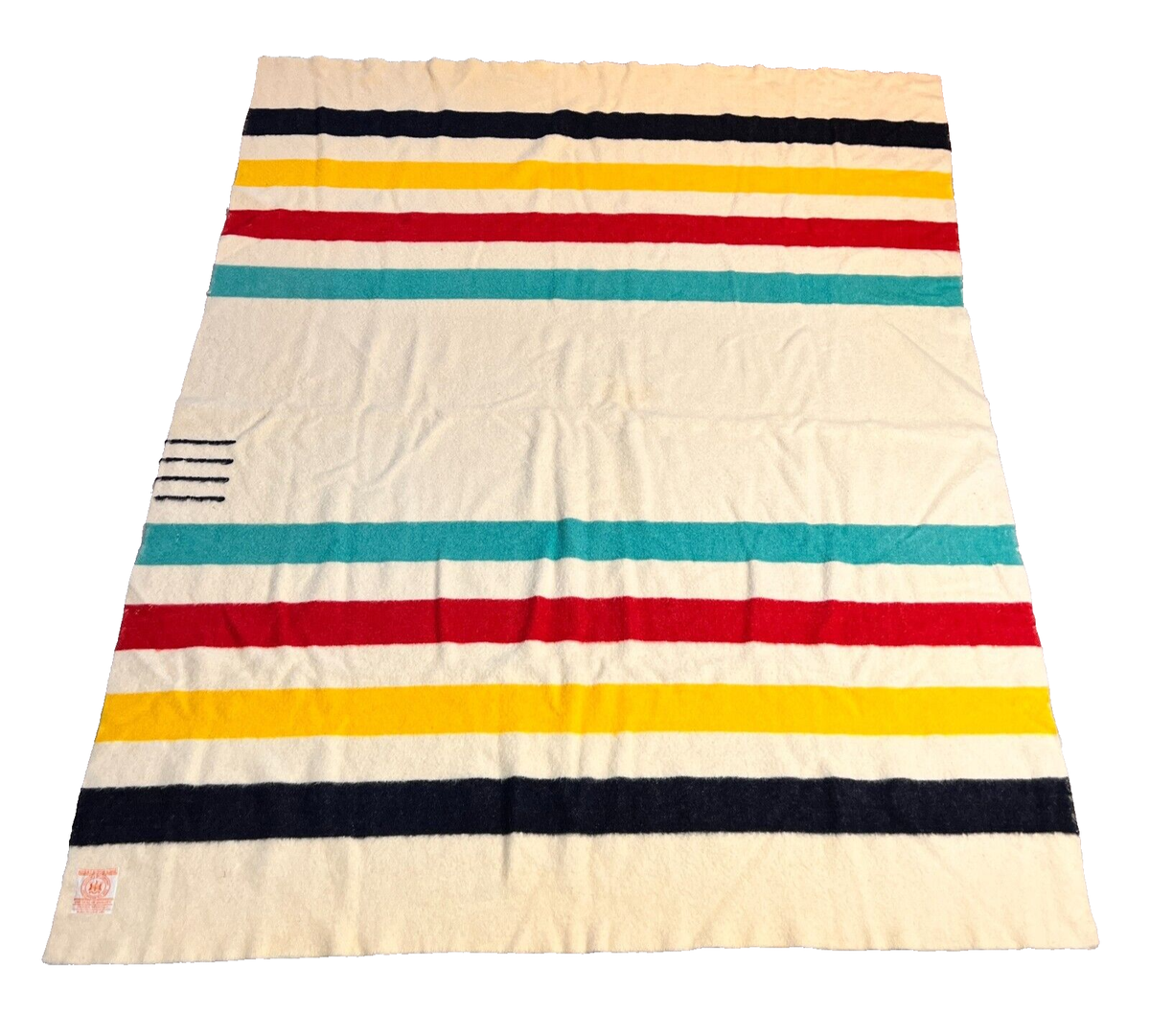 希少 1940-50’s HUDSON’S BAY Point Blanket Vintage 1940's/50's HUDSON'S BAY 100% Mohair Blanket / Style