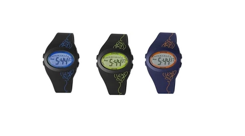 Kahuna Unisex LCD Digital Display Black Silicone Strap Watch