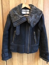 Gorgeous Topshop Boutique Black & Grey Sheepskin Jacket, Size 6, £325, Bnwt