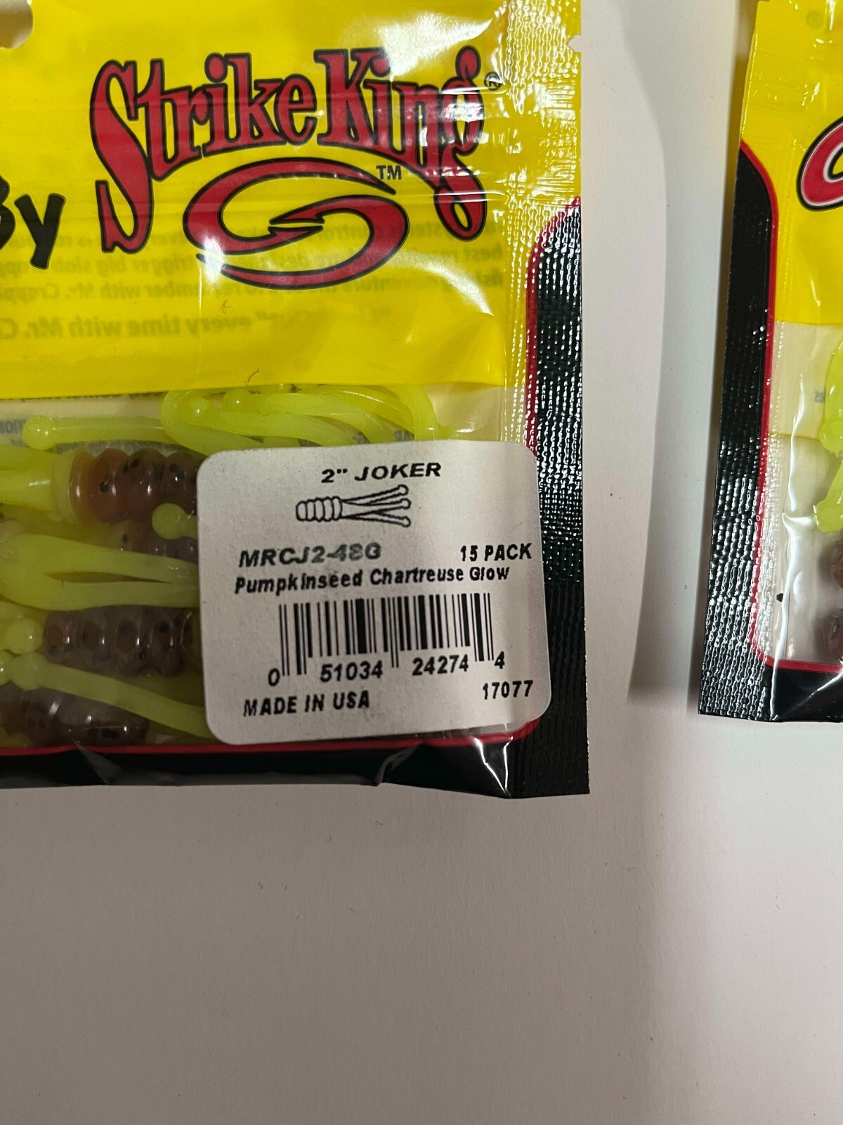 Lot of 6 Mr. Crappie Strike King Lures 2" Joker Pumpkin Seed Chartreuse - Image 2