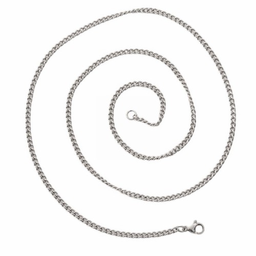 24 Inch Metal Necklace Men's Simple Titanium Steel Chain Stainless Steel Side - Picture 2 of 7