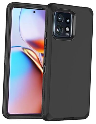for Moto Edge Plus 2023 Case, with Screen Protector Heavy Duty Drop Black