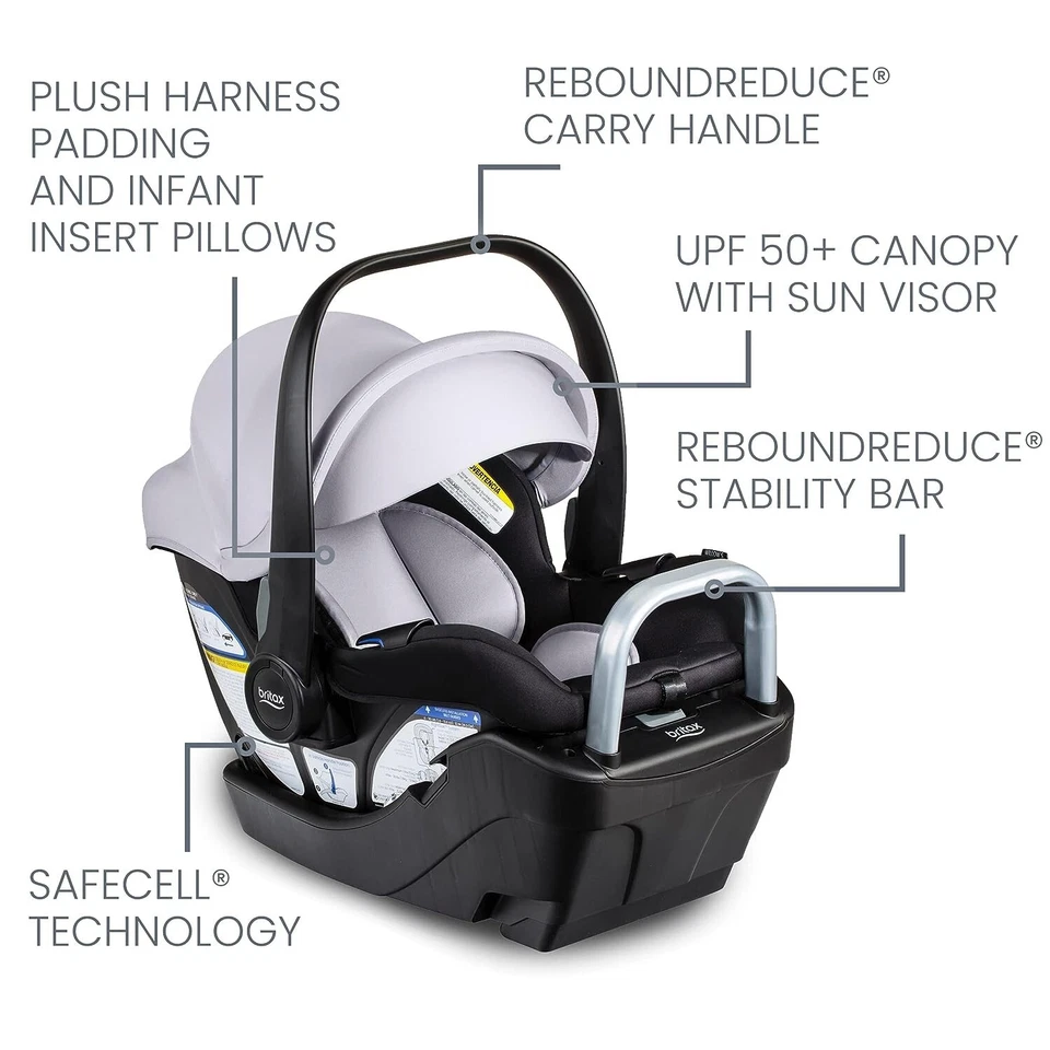 Asiento y base de coche infantil Britax Willow S, clickTight, orientación trasera Glaciar Onyx Foto 4 de 4