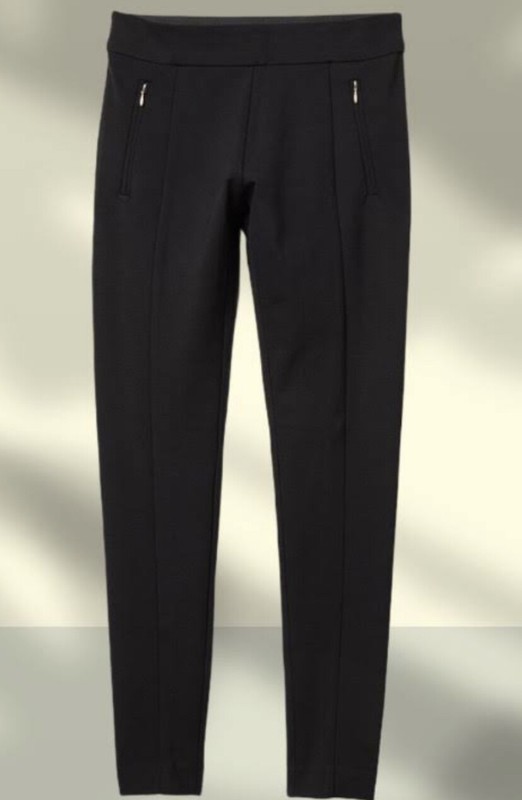 H&M $45 Black High Waist Slim Jersey Dress Leggings Pants size 10 EEUC