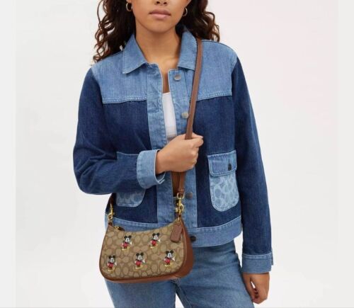 COACH x Disney Teri Signature Jacquard Mickey Shoulder Bag CM196 Outlet NEW #GBJ - 第 10/11 張圖片