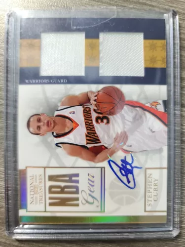 2009-10 Panini National Treasures NBA Gear Stephen Curry Patch Auto 12/30 Rookie