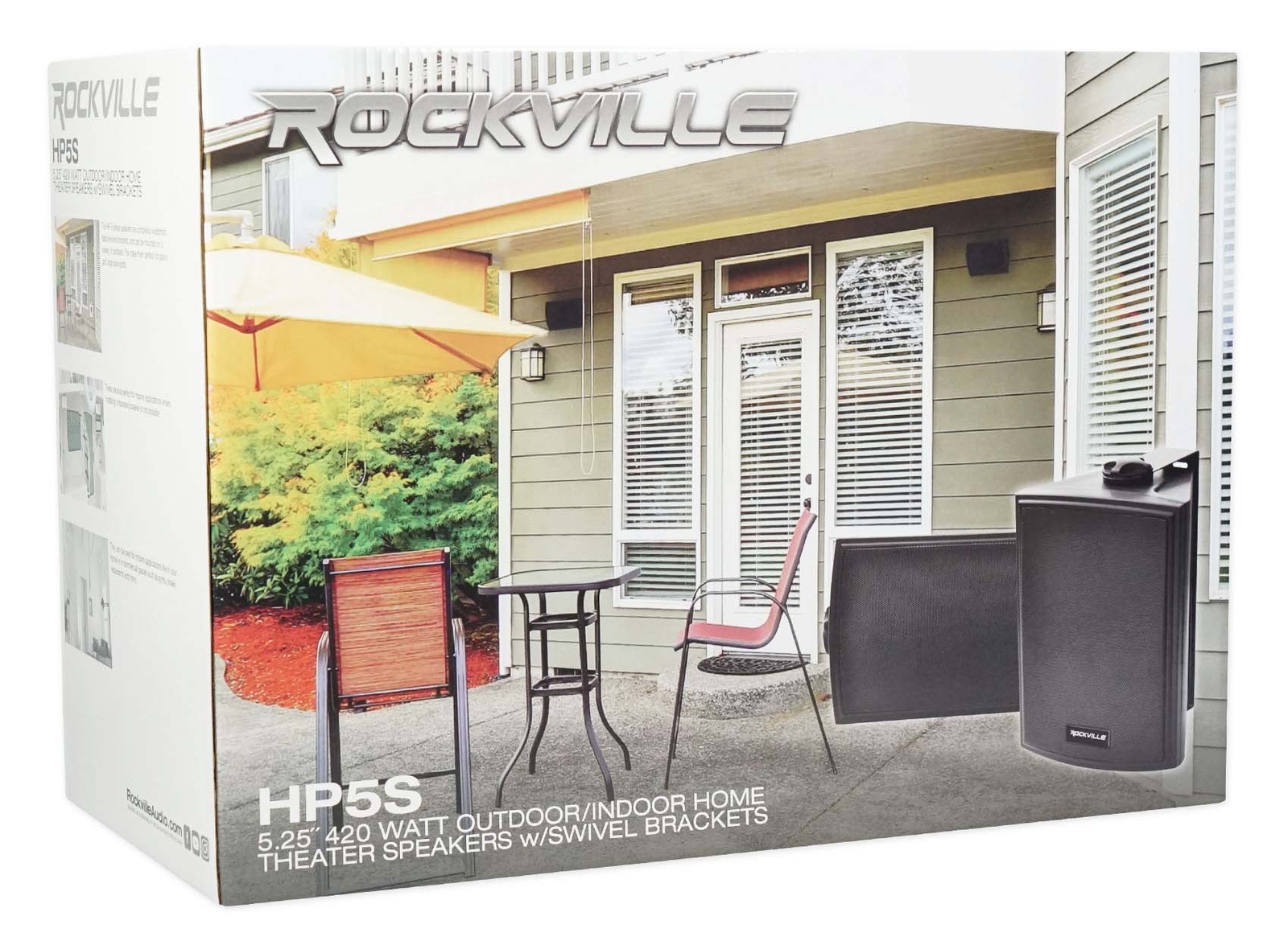 8 Морские коробчатые колонки Rockville HP5S Black 525 с поворотным кронштейном для лодок