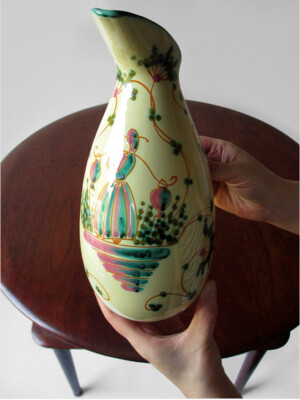 1960's BITOSSI ITALY MID-CENTURY MODERN ART POTTERY CERAMIC HAND DESIGN PITCHER