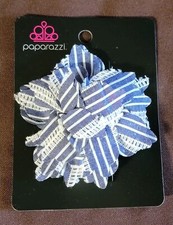 Paparazzi Stripe For The Picking Blue Hair Clip Accessory
