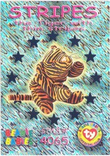TY Beanie Babies BBOC Card - Series 3 Wild (TEAL) - STRIPES the Tiger - NM/M