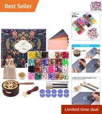 Wax Seal Stamp Kit 24 Colors 720 Pcs Beads Sealing Wax Warmer Craft Decor
