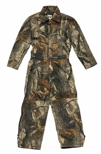 Walls Insulated Camo Coveralls Realtree Hardwoods Youth Boys Size 10 Regular