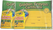 Crayola Golden Crayon Certificate Awards 24 Count NEW Sealed Two Packs