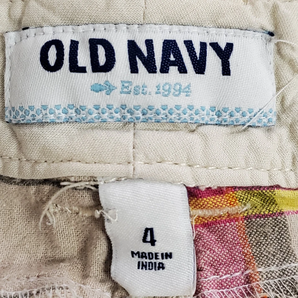 Pantalones Cortos Vintage Old Navy Para Mujer Y2K Madras Cuadros Retazos Talla 4 Preppy 90S Foto 4 de 4
