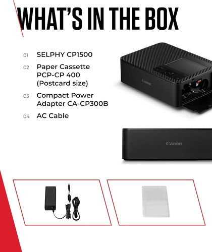 Canon SELPHY CP1500 Compact Photo Printer – Wireless Printing, Compact, black - Photo 9/10