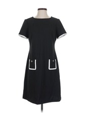 Tommy Hilfiger Shift Dress Womens 6 Black White Preppy Classic Minimalist
