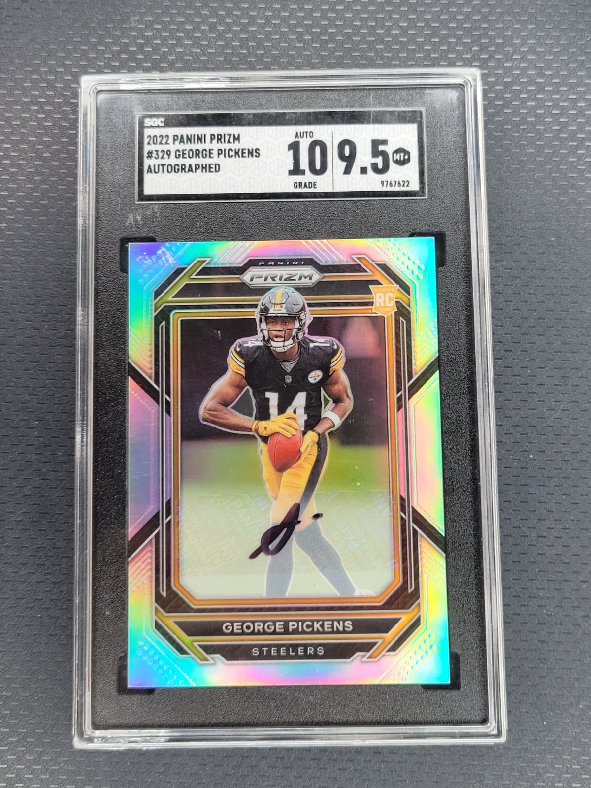 2022  Prizm SILVER RC ROOKIE George Pickens SGC 9.5 Auto 10 Dallas Cowboys 