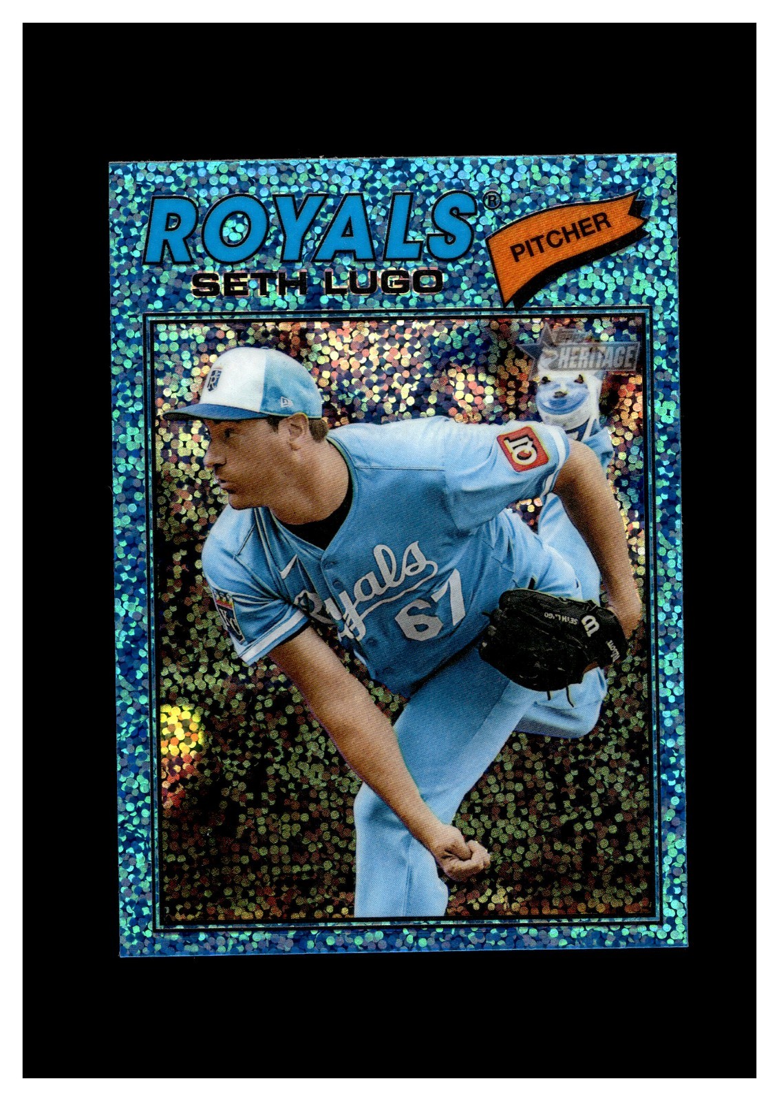 2026 Topps Heritage Chrome Light Blue Sparkle Refractors #192 Seth Lugo