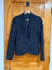 J.Crew Wool Blend Two-Button Blazer Navy Pinstripe Size 4 Fully Lined