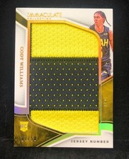Cody Williams 2024-25 Panini immaculate RC Jersey Number Patch /50 #JP-CDY