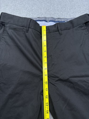 M&S Heritage Pantalone Chino Uomo W36 L33 Regular Fit Zip Fly Elasticizzato Nero Nuovo con etichette - Foto 6 di 19