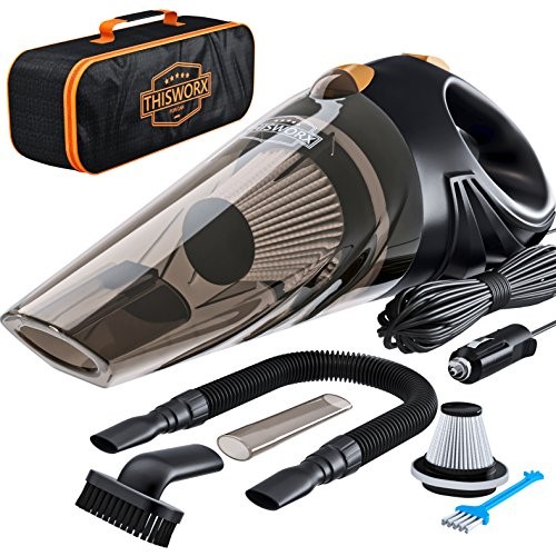 THISWORX High Power Portable Handheld Car Vacuum with 3 Attachments