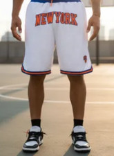 PANTALONCINI/SHORTS-BASKET NBA CON TASCHE-NEW YORK KNICKS-BIANCHI-BRUNSON-TOWNS