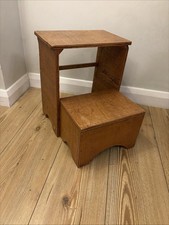 Vintage Wooden Folding Step Stool – Rustic Farmhouse Compact Foldaway