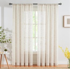 Linen Semi Sheer Curtains 72