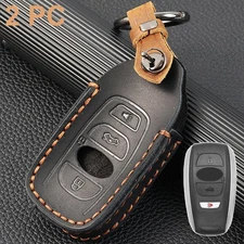 2X Genuine Leather Key Cover Case Protector For Subaru Legacy Outback WRX Ascent