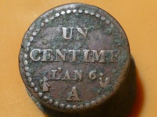UN CENTIME DUPRE L' AN 6 A RARE VARIANTE DE PERLES ! POUR EXPERTS !
