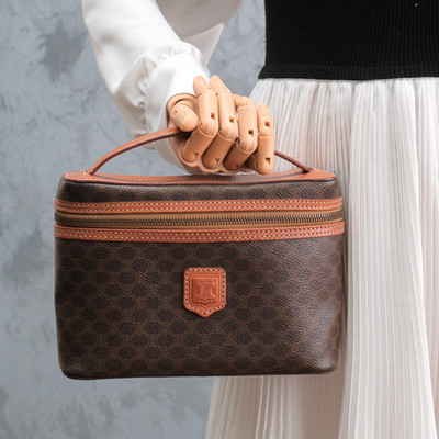 CELINE Vanity Hand bag Purse Macadam PVC Leather