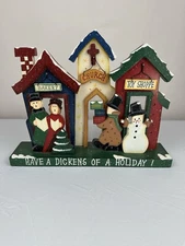 Christmas Decor Wooden Standing Table Decorations Snowman Town Country Primitive