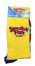 NWT Swedish Fish Brand Novelty Socks Men's Shoe Size 6-12 Yellow