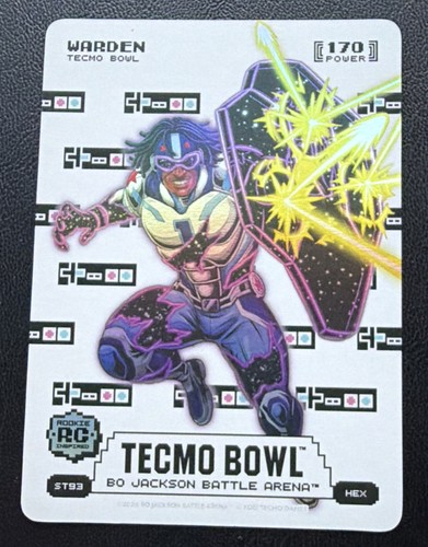 2026 Bo Jackson Battle Arena Tecmo Bowl WARDEN Rookie SORE THUMB FOIL Cam Ward