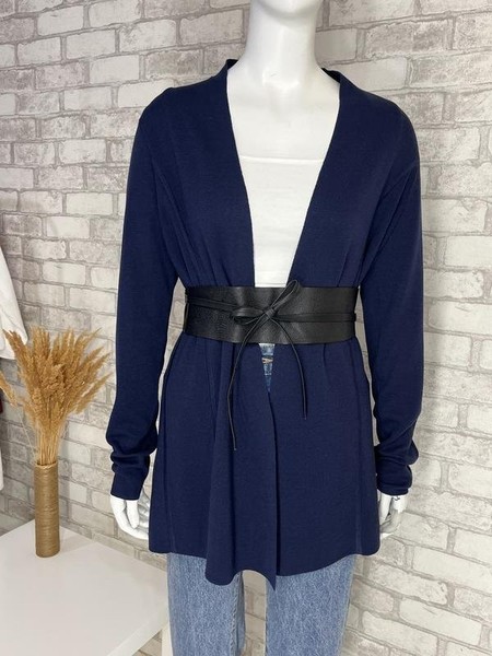 Women Eileen Fisher Sweater Navy Silk Other