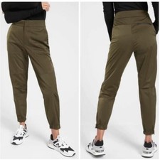 ATHLETA Radiant Jogger SIZE 6 Green Tapered Pants Snap Tab Ankle Cuffs